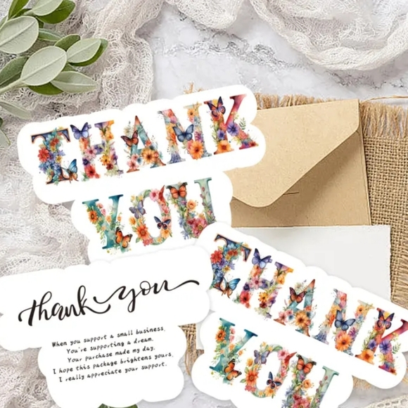 Floral Thank You Stickers - Picture 1 of 1